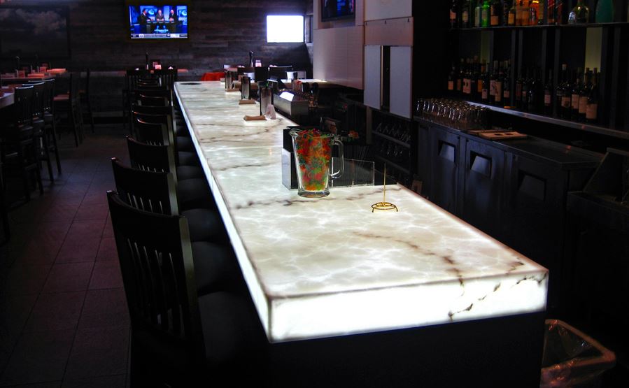 Backlit Onyx Bar Countertop