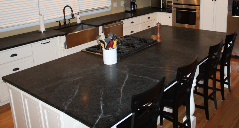 Black Soapstone Kitchen Island