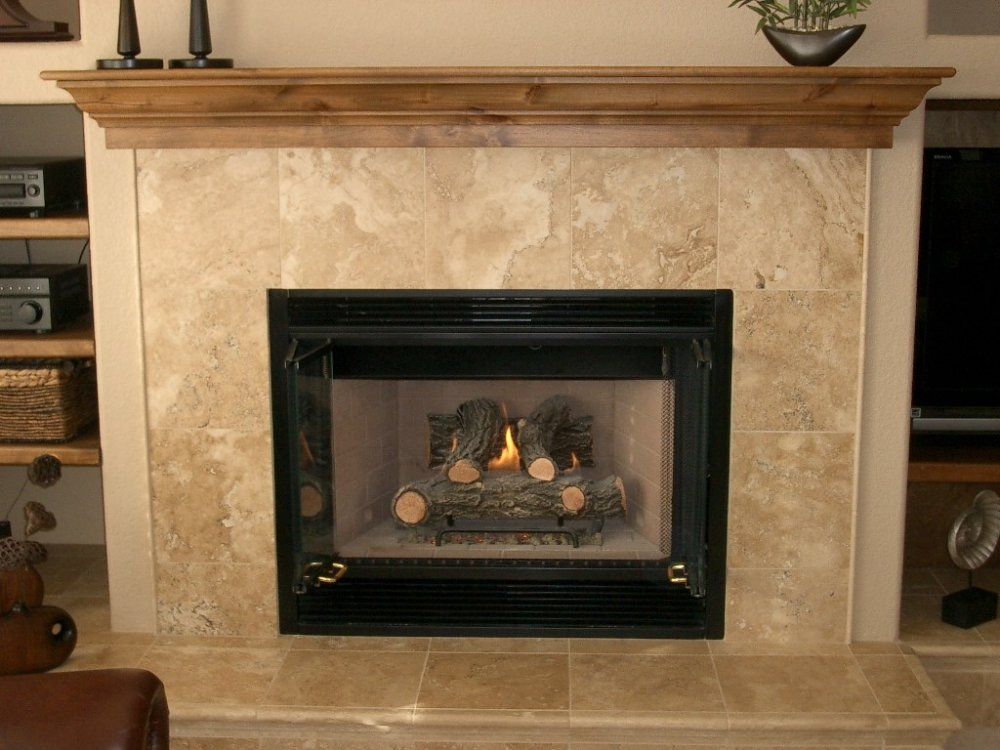 Fireplace Surround, Natural Stone Tile Fireplace